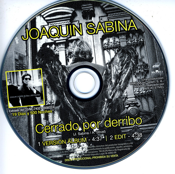 Accords et paroles Cerrado Por Derribo Joaquín Sabina
