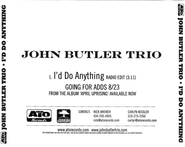 Accords et paroles Id Do Anything John Butler Trio