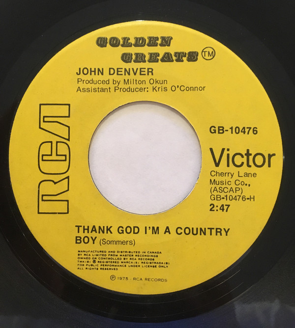 Accords et paroles Thank God, I'm A Country Boy John Denver