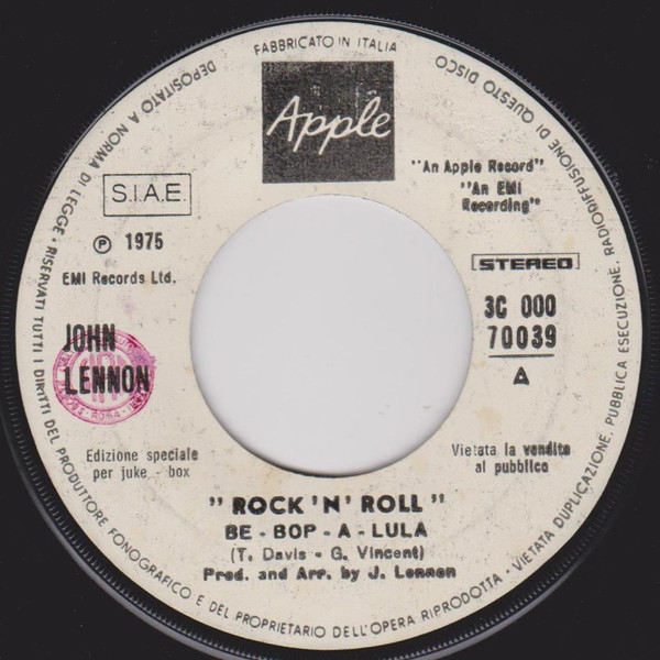 Accords et paroles Be-Bop-A-Lula John Lennon