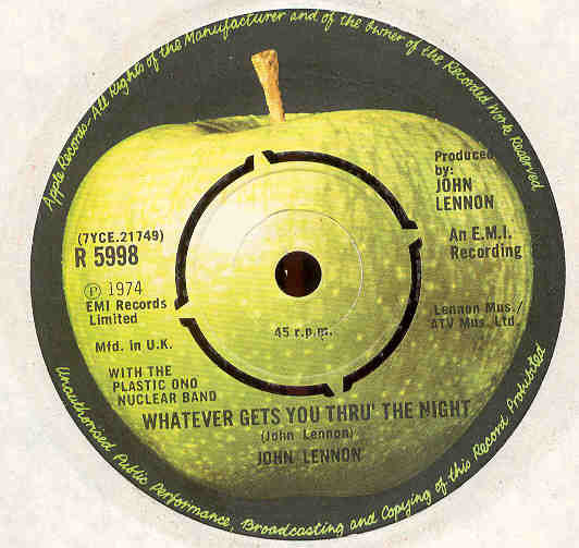 Accords et paroles Whatever gets you thru the night John Lennon