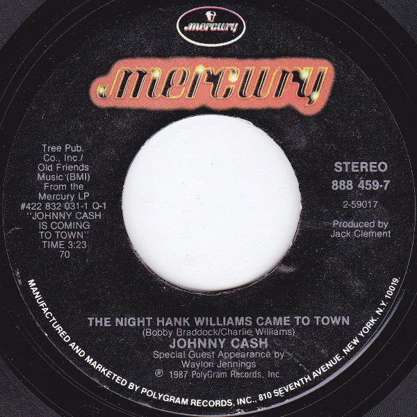 Accords et paroles The Night Hank Williams Came To Town Johnny Cash
