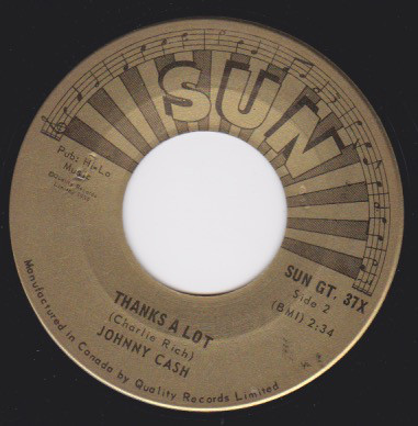 Accords et paroles Thank's A Lot Johnny Cash
