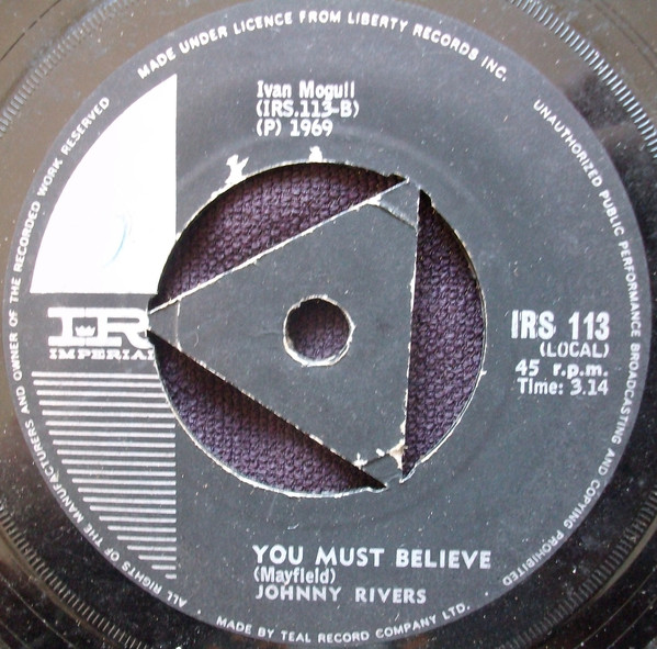 Accords et paroles Everyday I Have To Cry Johnny Rivers