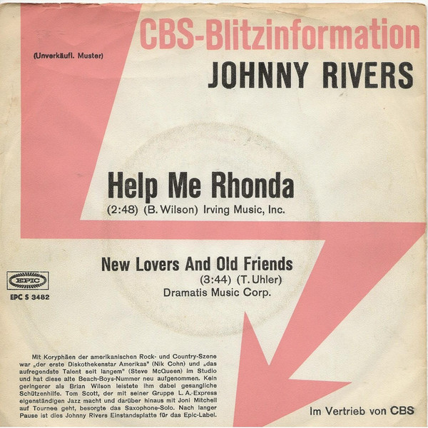 Accords et paroles Help me ronda Johnny Rivers