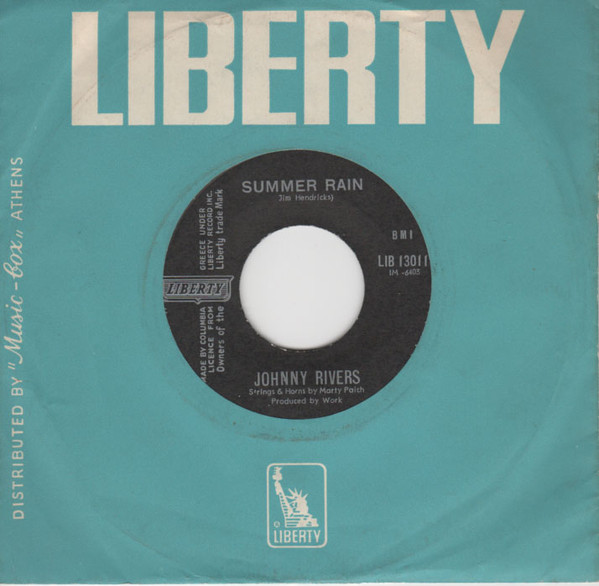 Accords et paroles Summer Rain Johnny Rivers