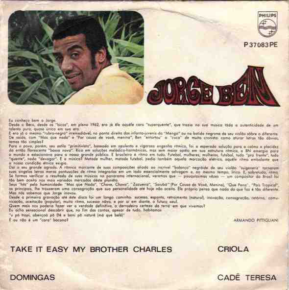 Accords et paroles Take It Easy My Brother Charles Jorge Ben