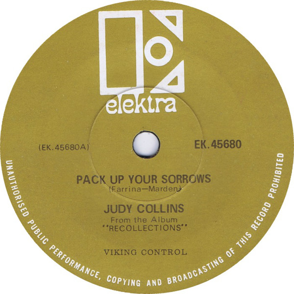 Accords et paroles Pack Up Your Sorrows Judy Collins