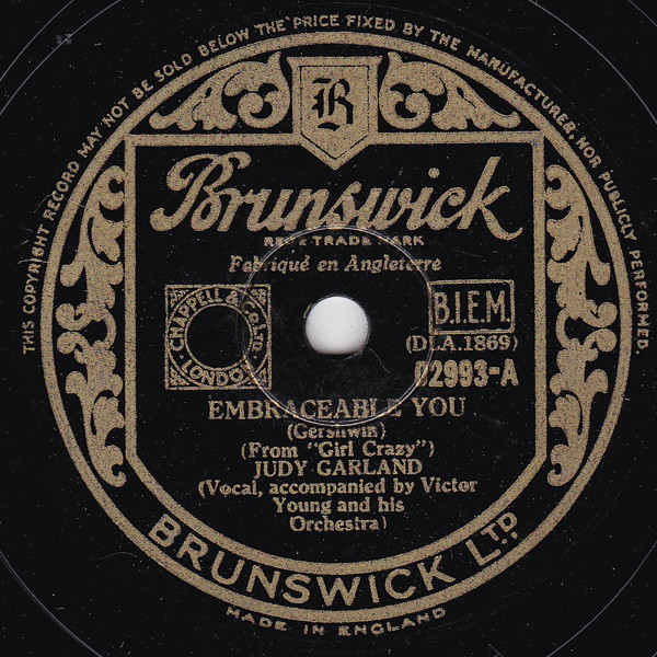 Accords et paroles Embraceable You Judy Garland
