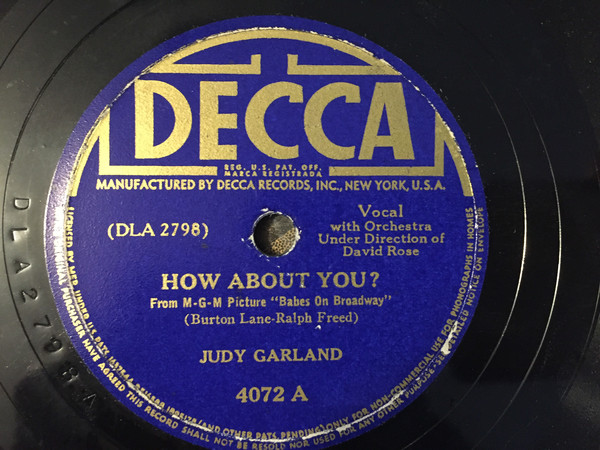Accords et paroles How About You Judy Garland