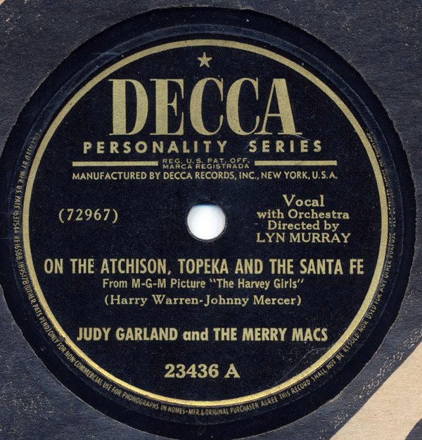 Accords et paroles On The Atchison, Topeka And The Santa Fe Judy Garland