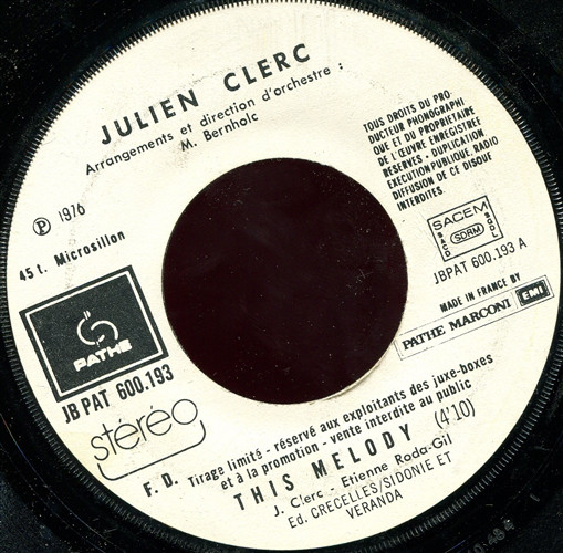 Accords et paroles Souffrir par toi n'est pas souffrir Julien Clerc