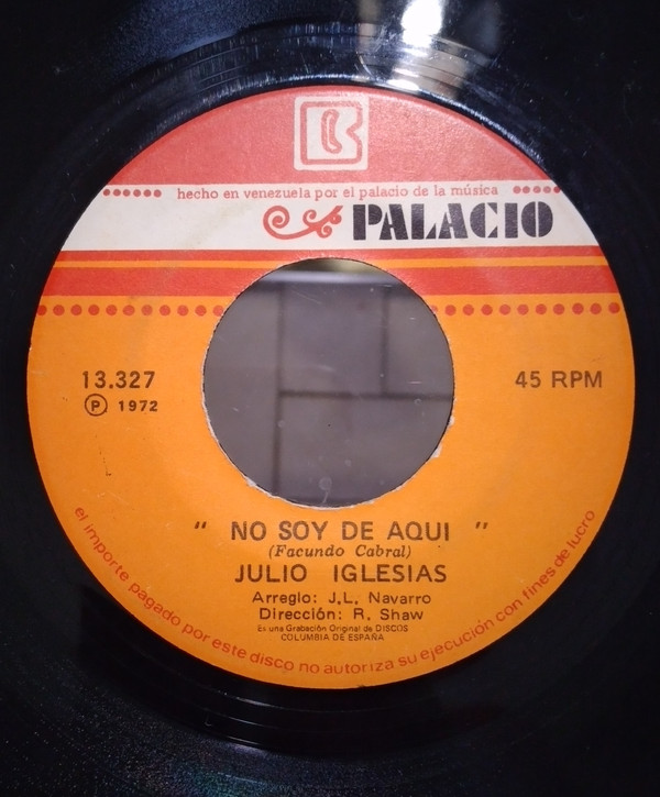 Accords et paroles No Soy De Aqui Julio Iglesias