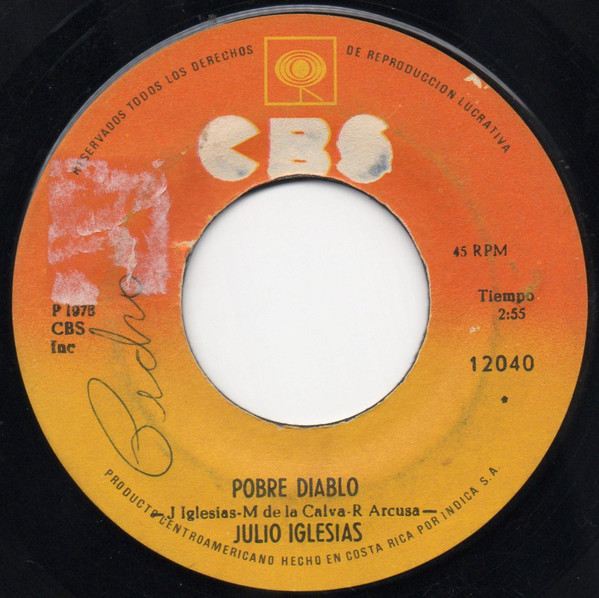 Accords et paroles Pobre Diablo Julio Iglesias