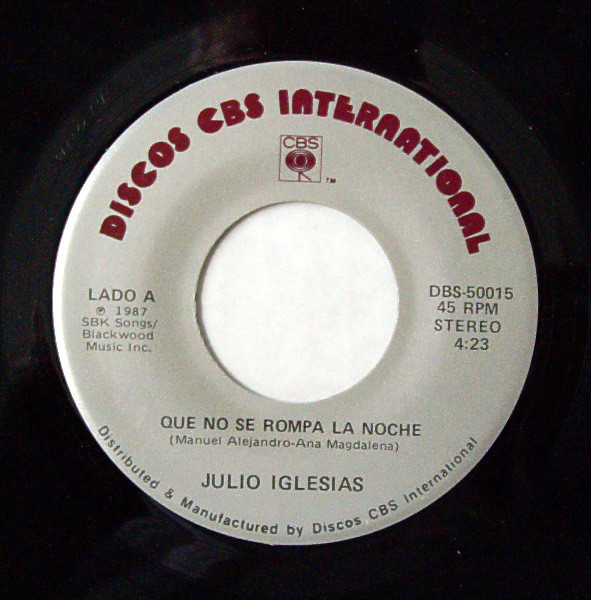 Accords et paroles Que No Se Rompa La Noche Julio Iglesias