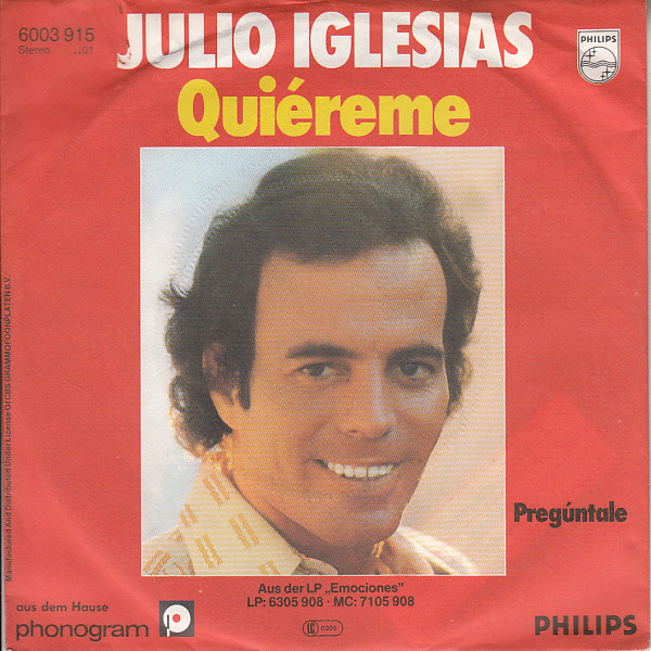 Accords et paroles Quiereme Julio Iglesias