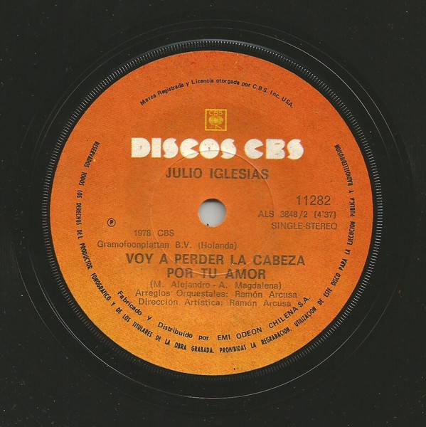 Accords et paroles Voy A Perder La Cabeza Por Tu Amor Julio Iglesias