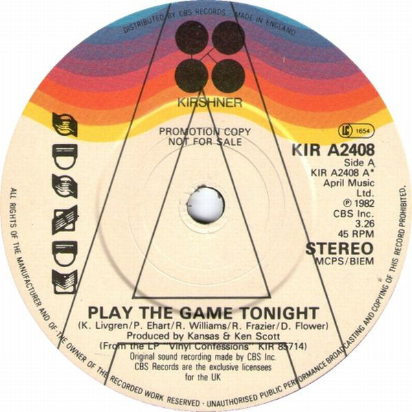 Accords et paroles Play The Game Tonight Kansas