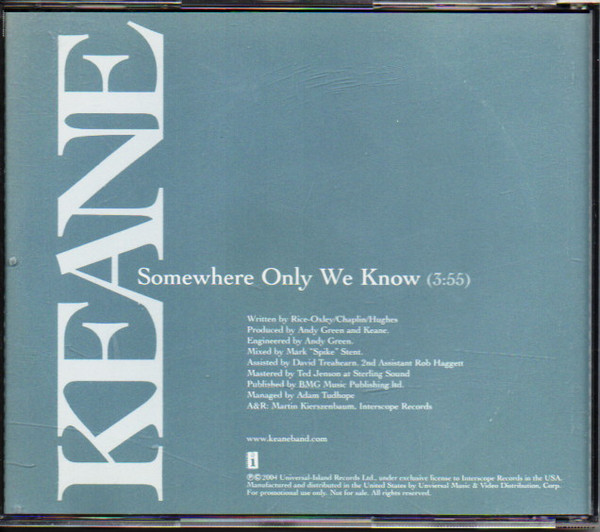 Accords et paroles Somewhere Only We Know Keane