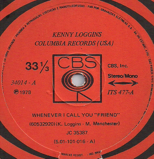 Accords et paroles Whenever I Call You Friend Kenny Loggins