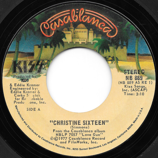 Accords et paroles Christine Sixteen Kiss