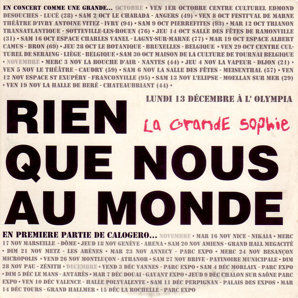 Accords et paroles Rien que nous au monde La Grande Sophie