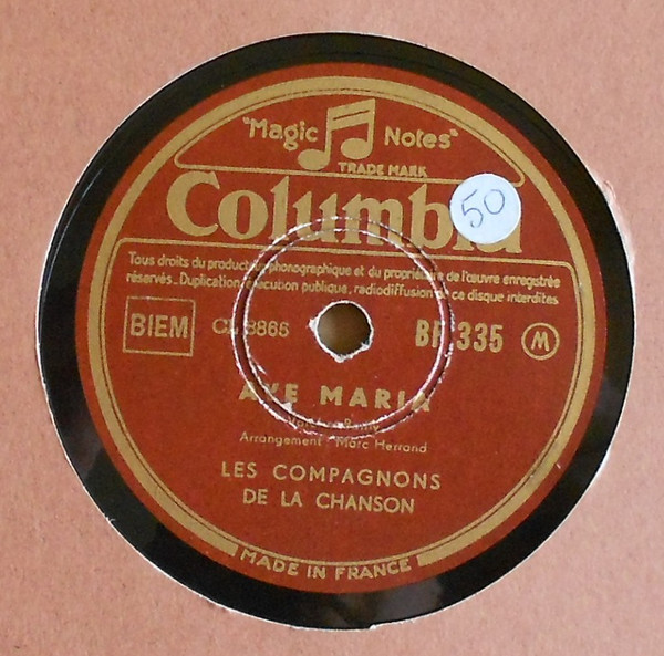 Accords et paroles Ave Maria Les Compagnons de la chanson