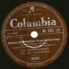 Accords et paroles Moulin Rouge Les Compagnons de la chanson