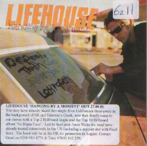 Accords et paroles Hanging by a moment Lifehouse