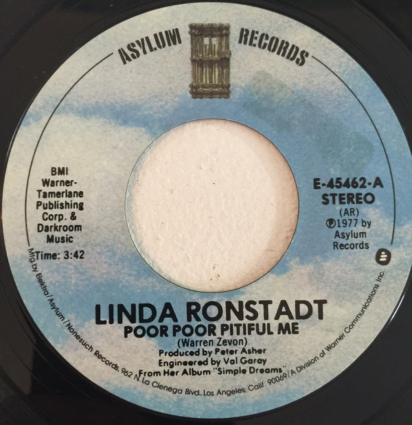 Accords et paroles Poor Poor Pitiful Me Linda Ronstadt