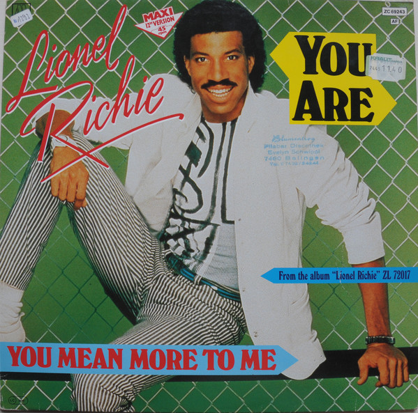 Accords et paroles You Are Lionel Richie