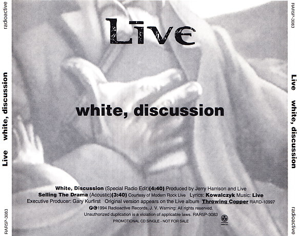 Accords et paroles White, Discussion Live