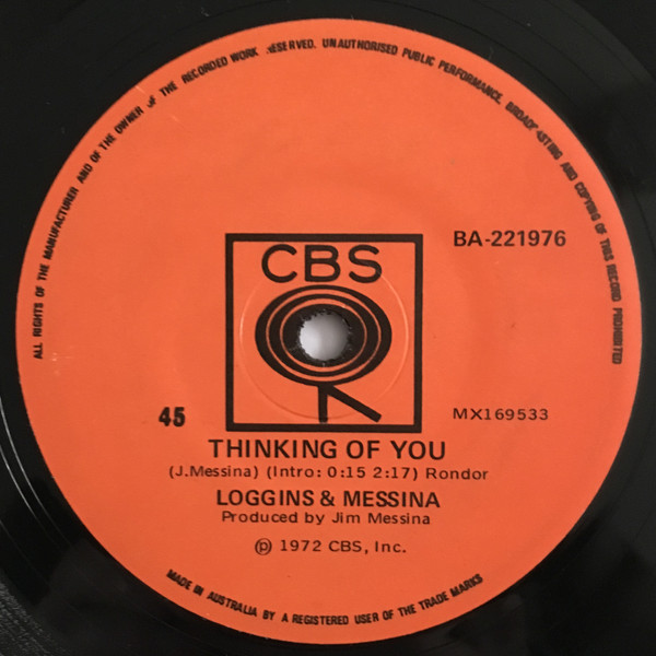 Accords et paroles Thinking Of You Loggins & Messina