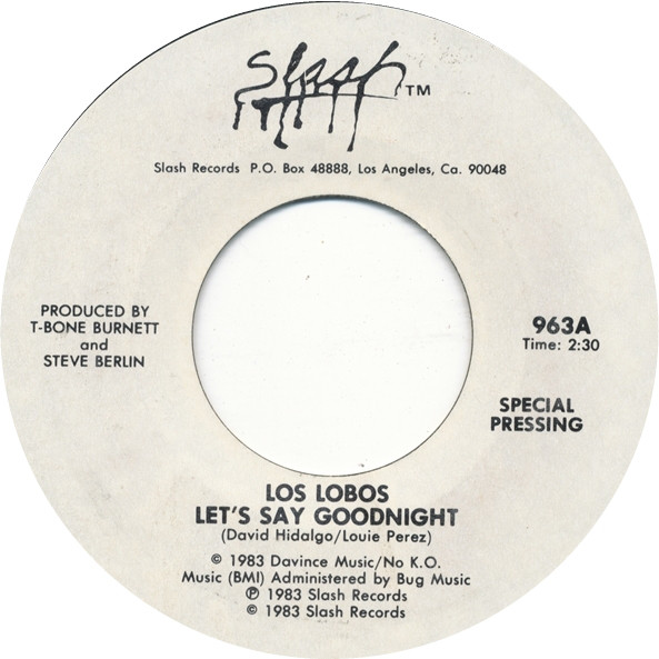 Accords et paroles Lets Say Goodnight Los Lobos