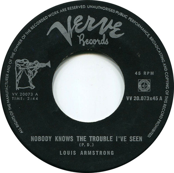 Accords et paroles Nobody Knows The Trouble Ive Seen Louis Armstrong