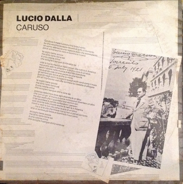 Accords et paroles Caruso Lucio Dalla