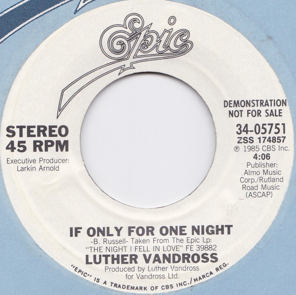 Accords et paroles If Only For One Night Luther Vandross