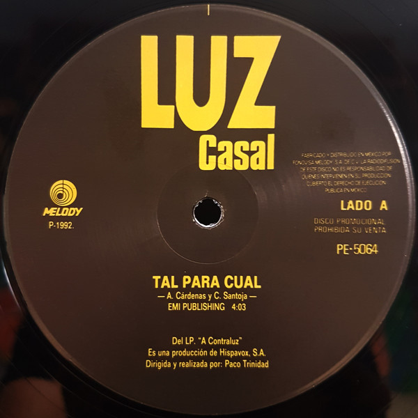 Accords et paroles Tal Para Cual Luz Casal