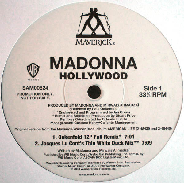 Accords et paroles Hollywood Madonna
