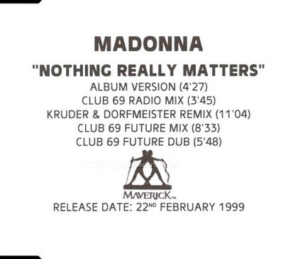 Accords et paroles Nothing really Matters Madonna