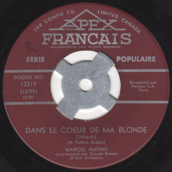Accords et paroles Dans le coeur de ma blonde Marcel Amont