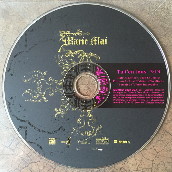 Accords et paroles Tu t'en fous Marie-Mai