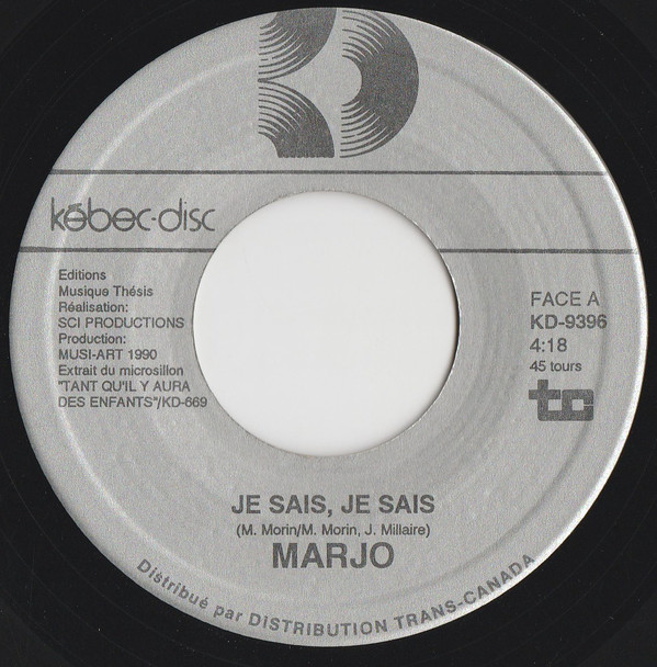 Accords et paroles Je sais je sais Marjo