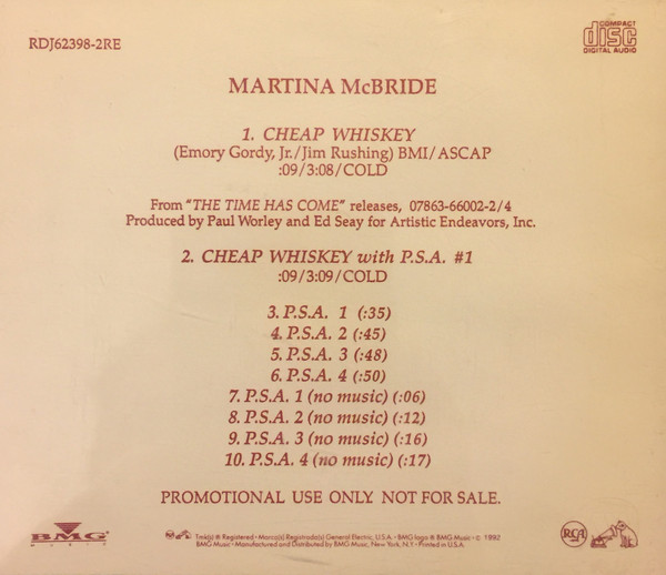 Accords et paroles Cheap Whiskey Martina McBride