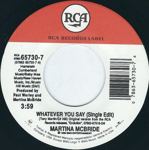 Accords et paroles Whatever You Say Martina McBride