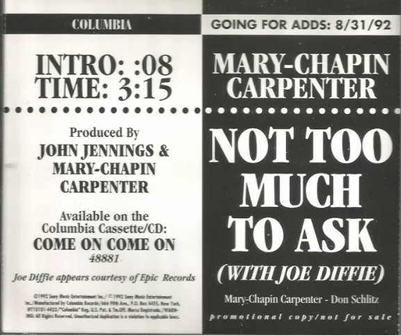 Accords et paroles Not Too Much To Ask Mary Chapin Carpenter