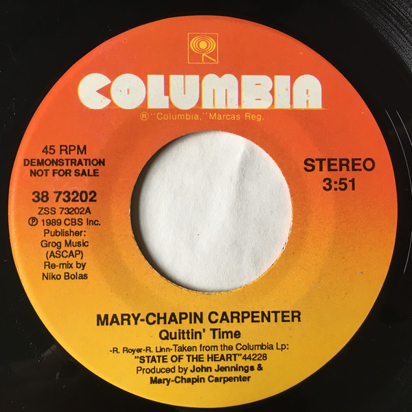 Accords et paroles Quittin Time Mary Chapin Carpenter