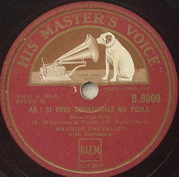 Accords et paroles Ah Si Vous Connaissiez Ma Poule Maurice Chevalier