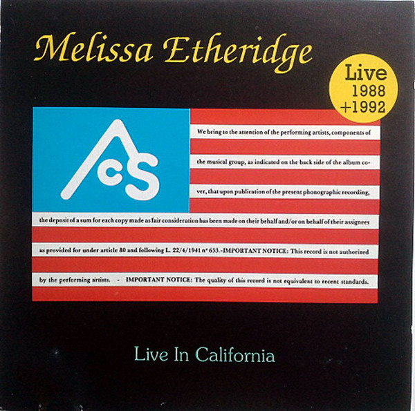 Accords et paroles California Melissa Etheridge