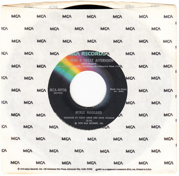 Accords et paroles It's Been A Great Afternoon Merle Haggard